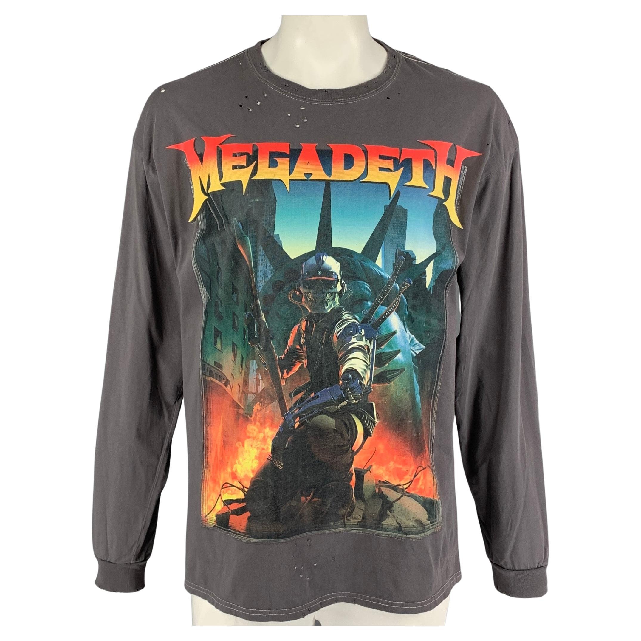 R13 Size M Grey Graphic Oversized Megadeth T-shirt
