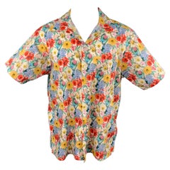 R13 Size M Multi-Color Floral Cotton Button Up Short Sleeve Skater Shirt