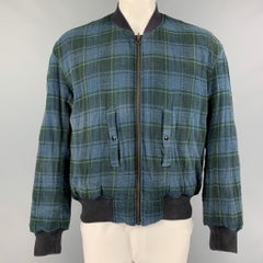 R13 Chaqueta Reversible de Algodón a Cuadros Negro Naranja Talla M