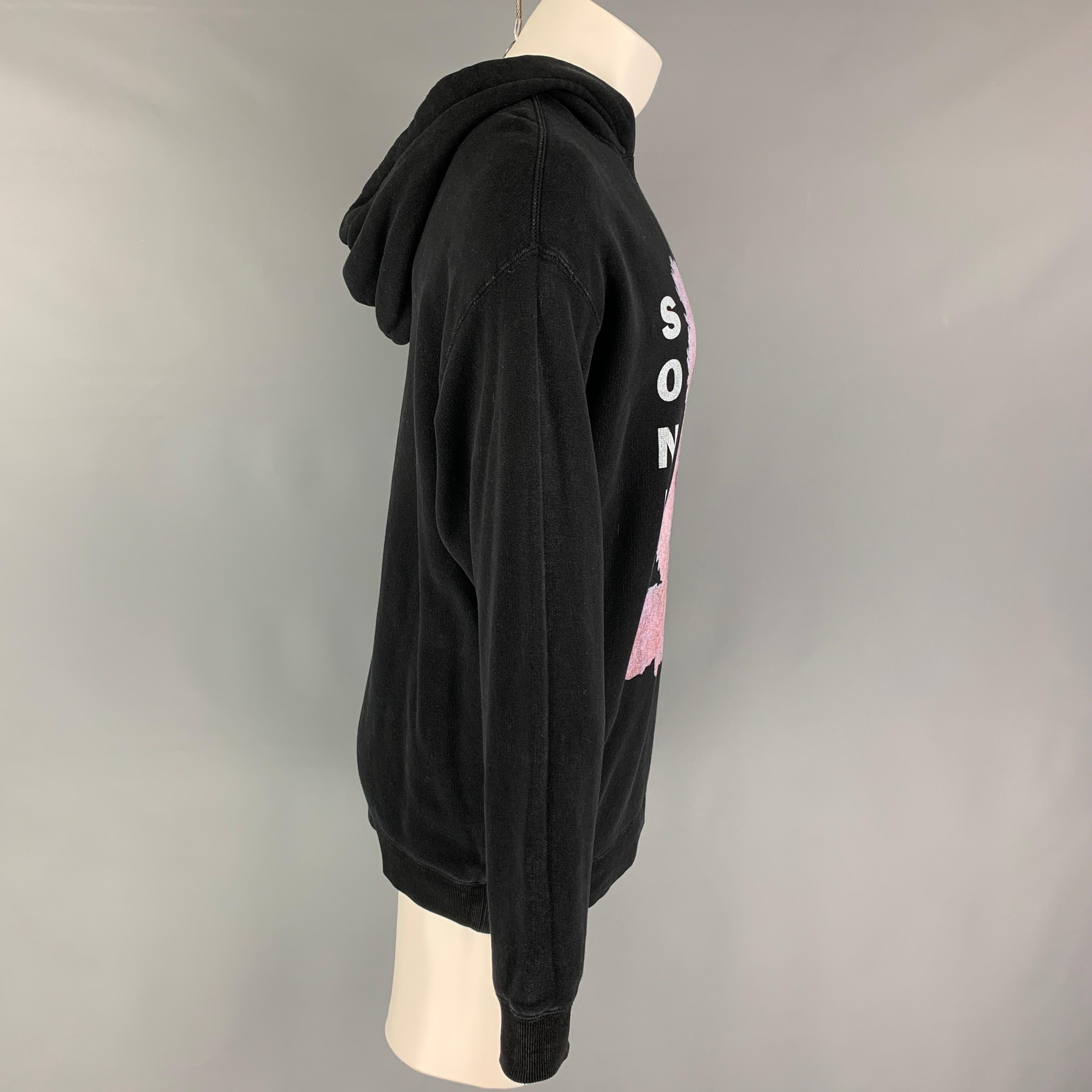 R13 sweatshirt comes in a black & pink cotton / lyocell featuring a 