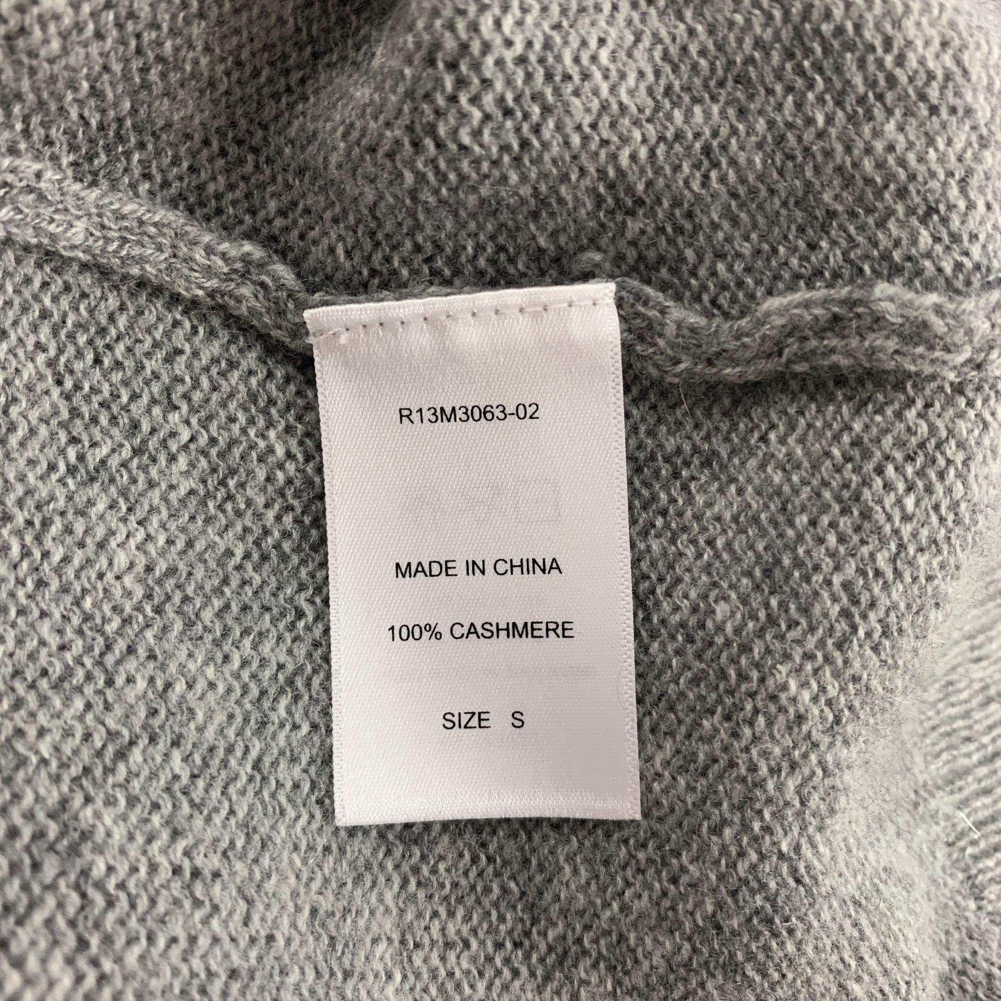 Women's R13 Size S Grey Heather Distressed Cashmere Sweater For Sale