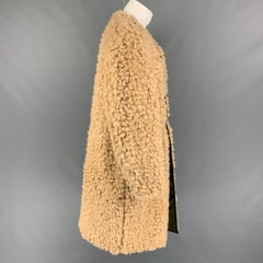R13 Size S Khaki Olive Textured Polyester Collarless Coat