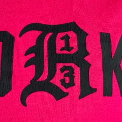 R13 Taglia S New York Boy Nero Stampa Fucsia Maglietta in cotone a maniche corte