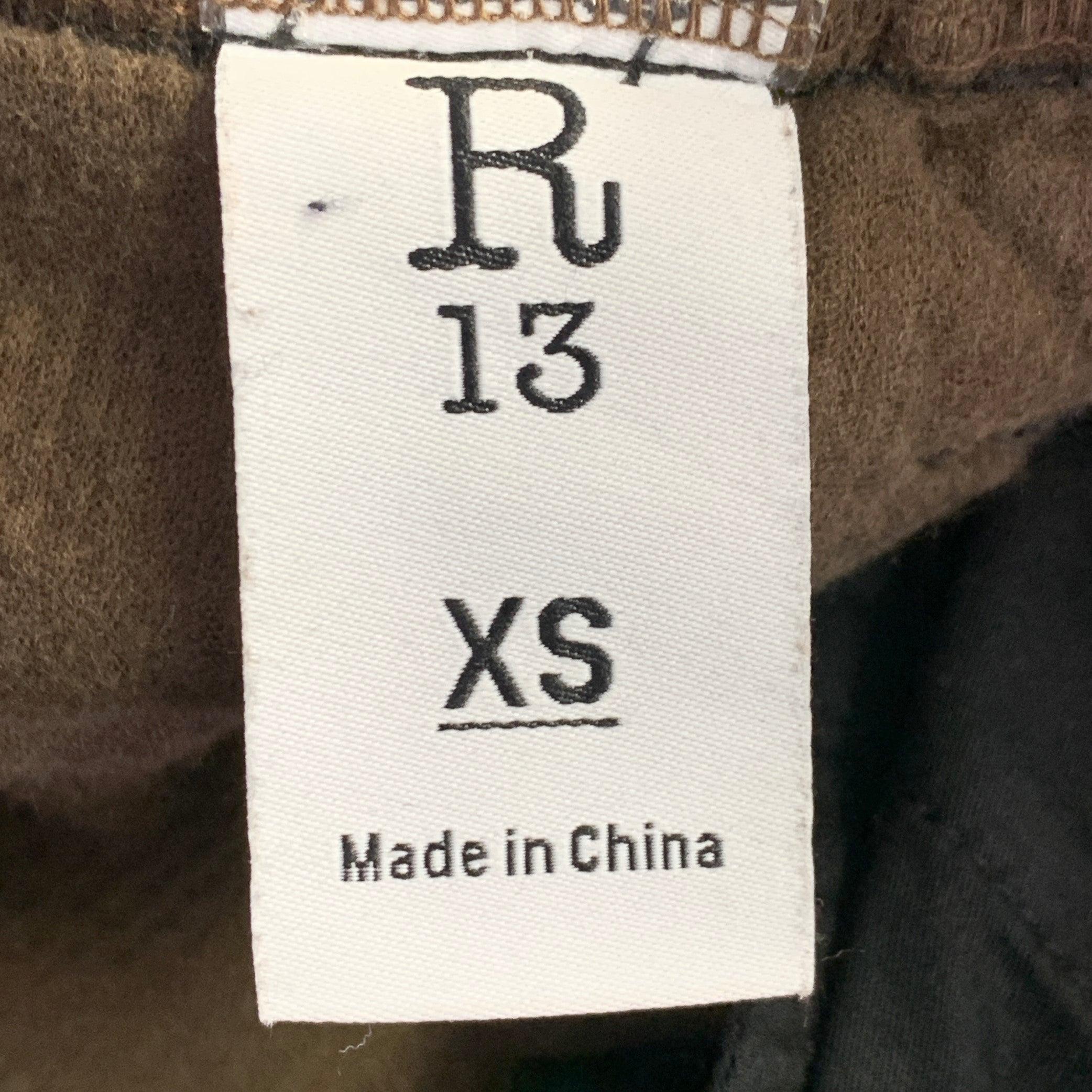 R13 Size XS Brown Taupe Cotton Camouflage Elastic Waistband Casual Pants In Excellent Condition For Sale In San Francisco, CA