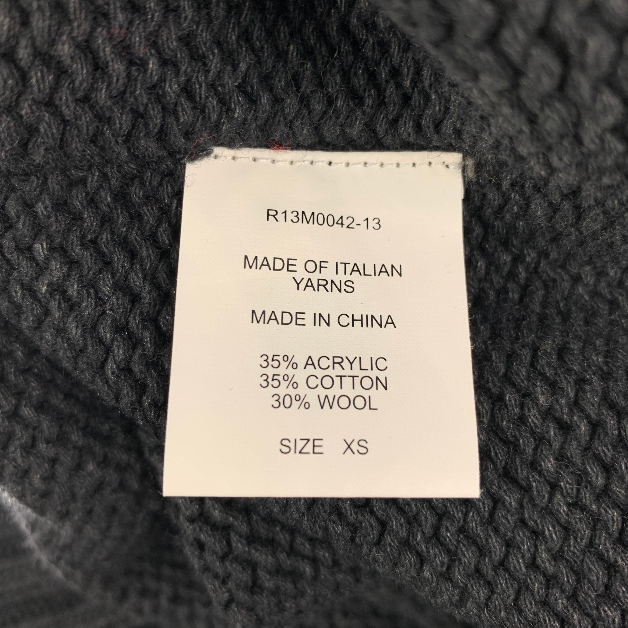 R13 Size XS Charcoal Oversized Acrylic Wool Oversized Sweater In Good Condition In San Francisco, CA