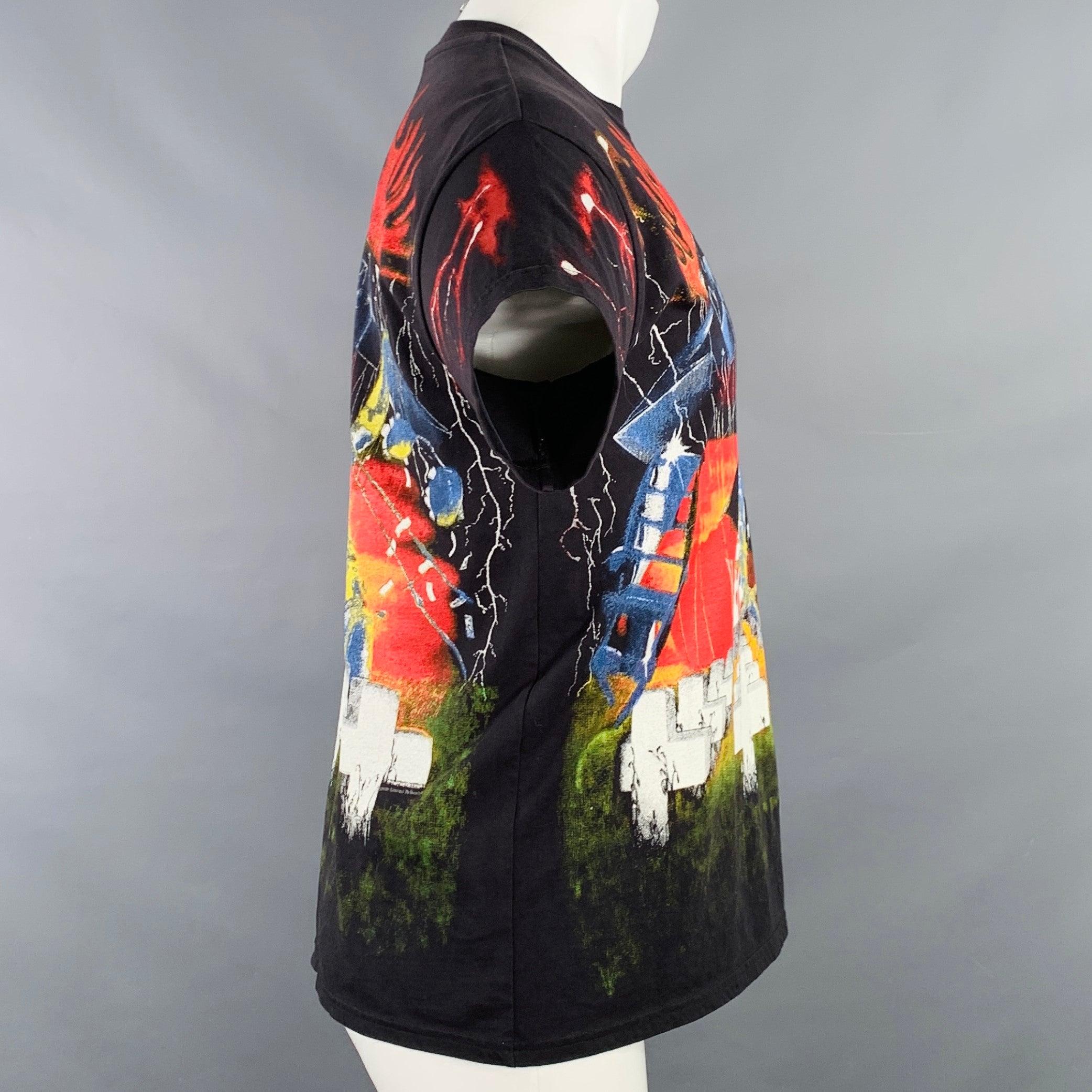 R13 Talla XS Camiseta Metallica Black Multi Color Rock Concert Cotton Crew Neck Negro en venta
