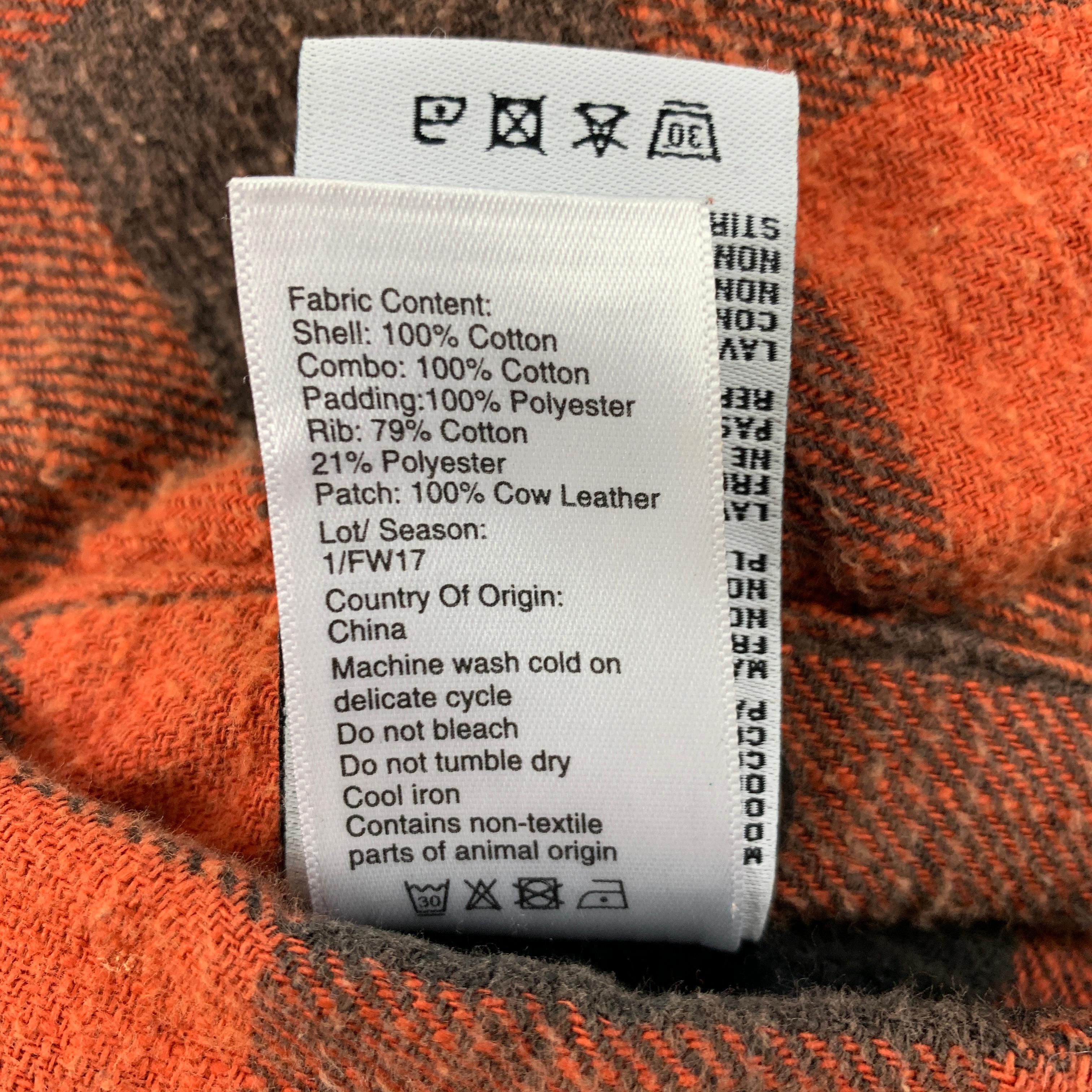 R13 size XS Orange Black Plaid Cotton Reversible Jacket 2