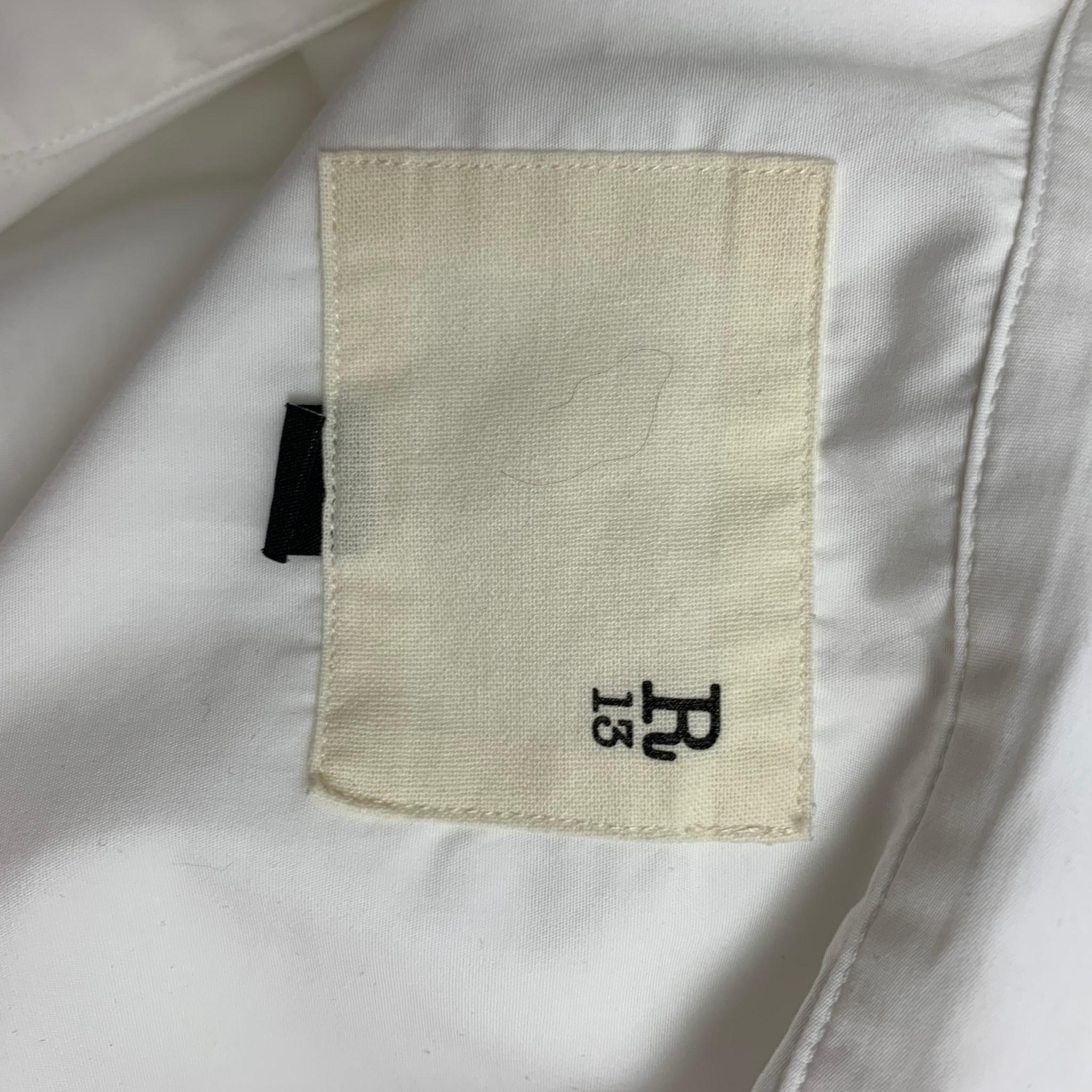 R13 Size XS White Cotton Oversized Button Up Long Sleeve Shirt In Good Condition In San Francisco, CA