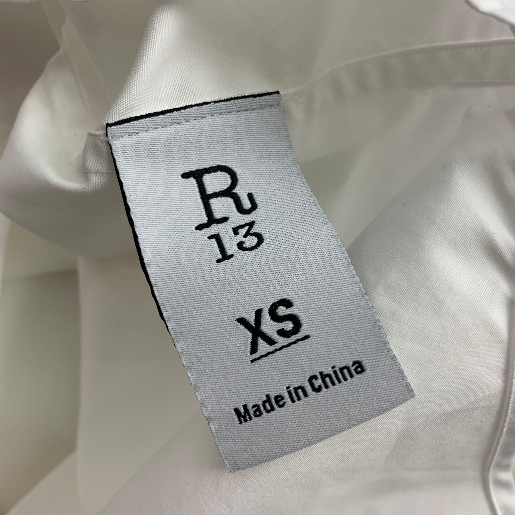 Men's R13 Size XS White Cotton Oversized Button Up Long Sleeve Shirt