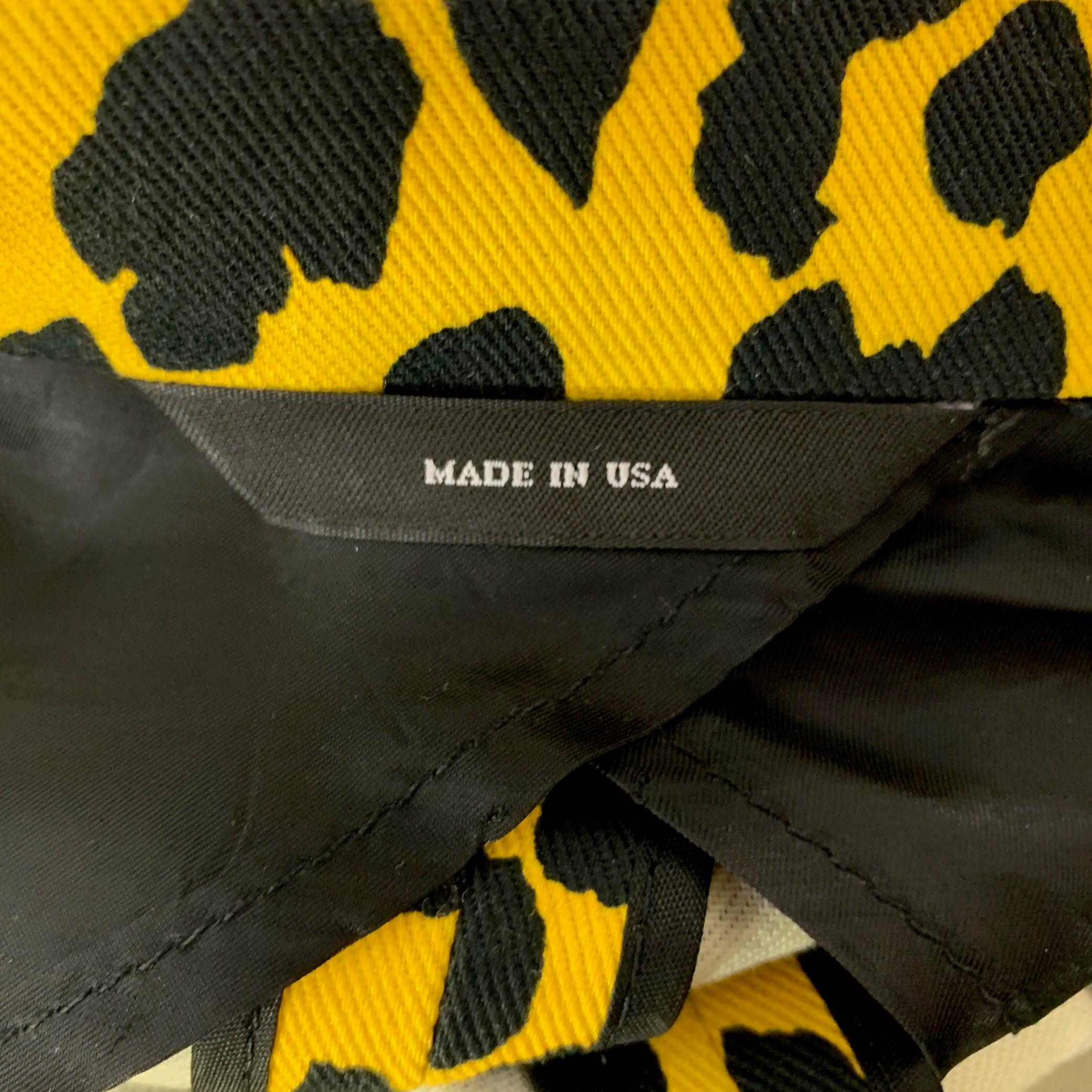 R13 Size XS Yellow Black Animal Print Cotton Notch Lapel  Suit 5