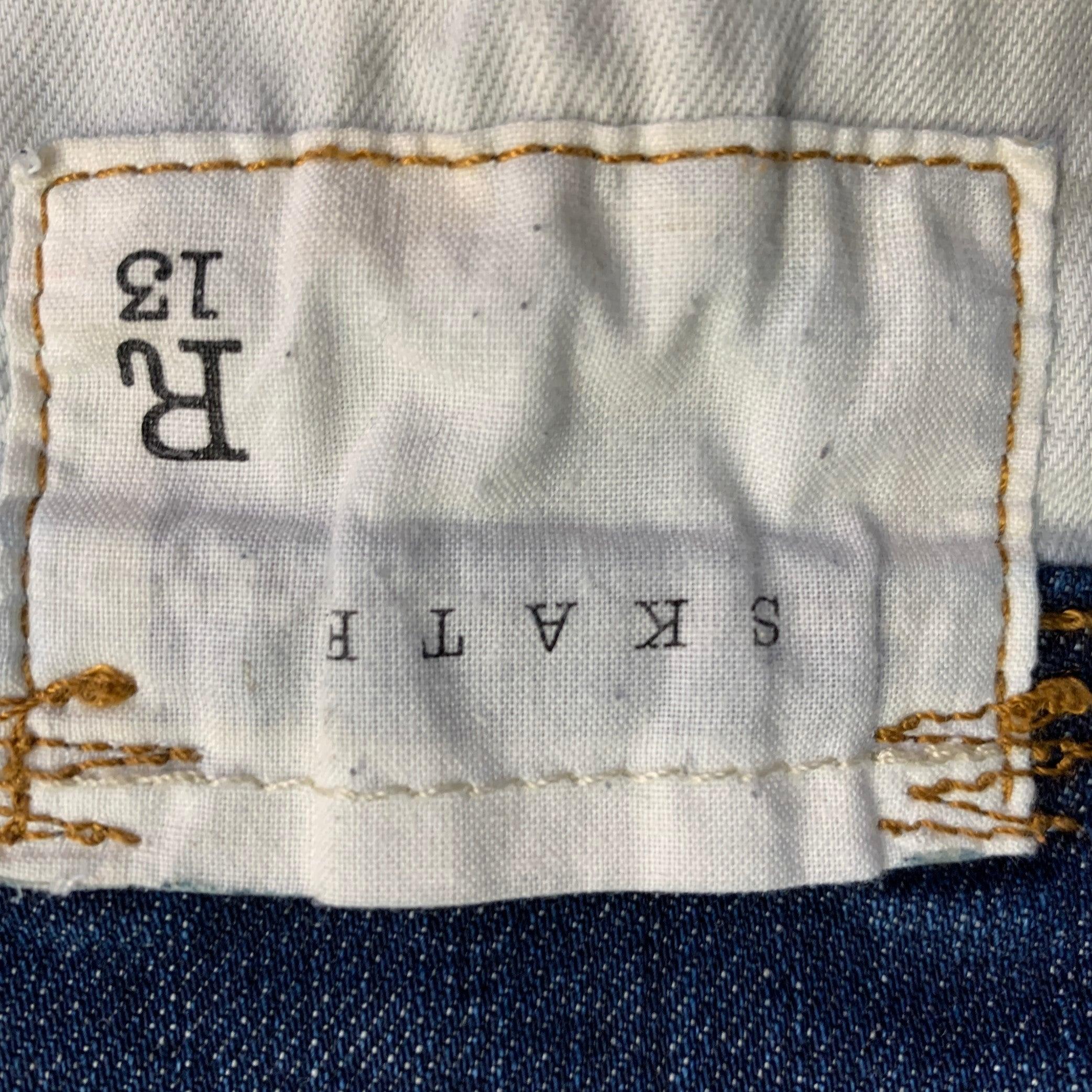 R13 SS15 Talla 31 Azul Vaqueros ajustados de mezcla de algodón desgastados en venta 3