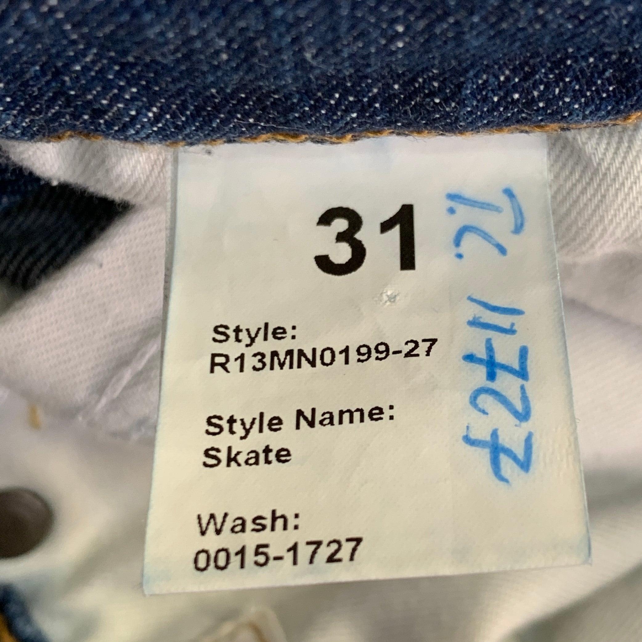 R13 SS15 Talla 31 Azul Vaqueros ajustados de mezcla de algodón desgastados en venta 4