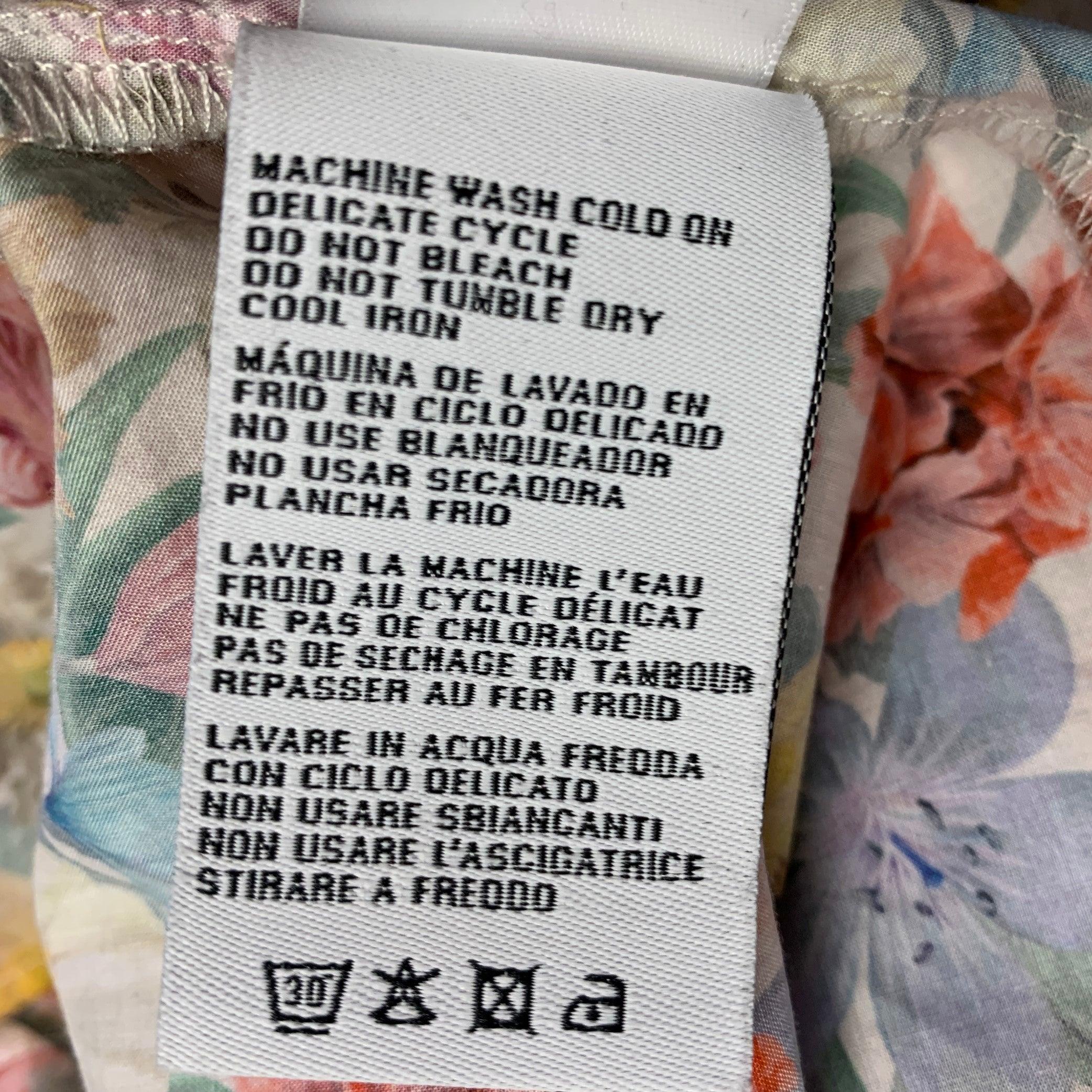 R13 SS18 Taille XL Chemise patineuse à manches courtes en coton à fleurs multicolores à une poche en vente 2
