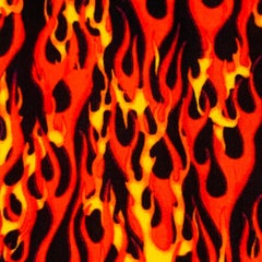 R13 SS20 Taglia M Arancione Giallo Nero Fiamme Viscosa Camicia a maniche corte monotasca