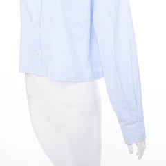 R13 SW chemise courte surdimensionnée à rayures bleu clair et blanches S