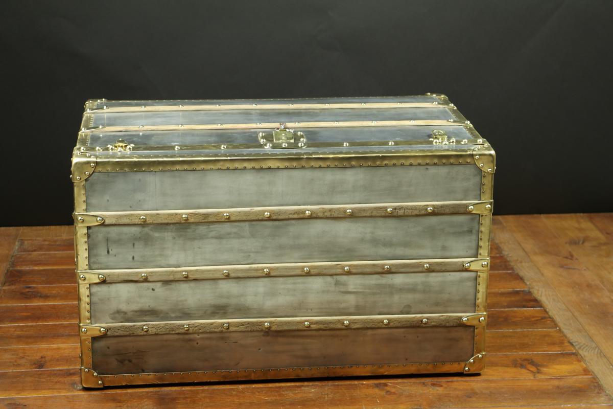 R1729 Louis Vuitton Steamer Zinc Trunk For Sale 4