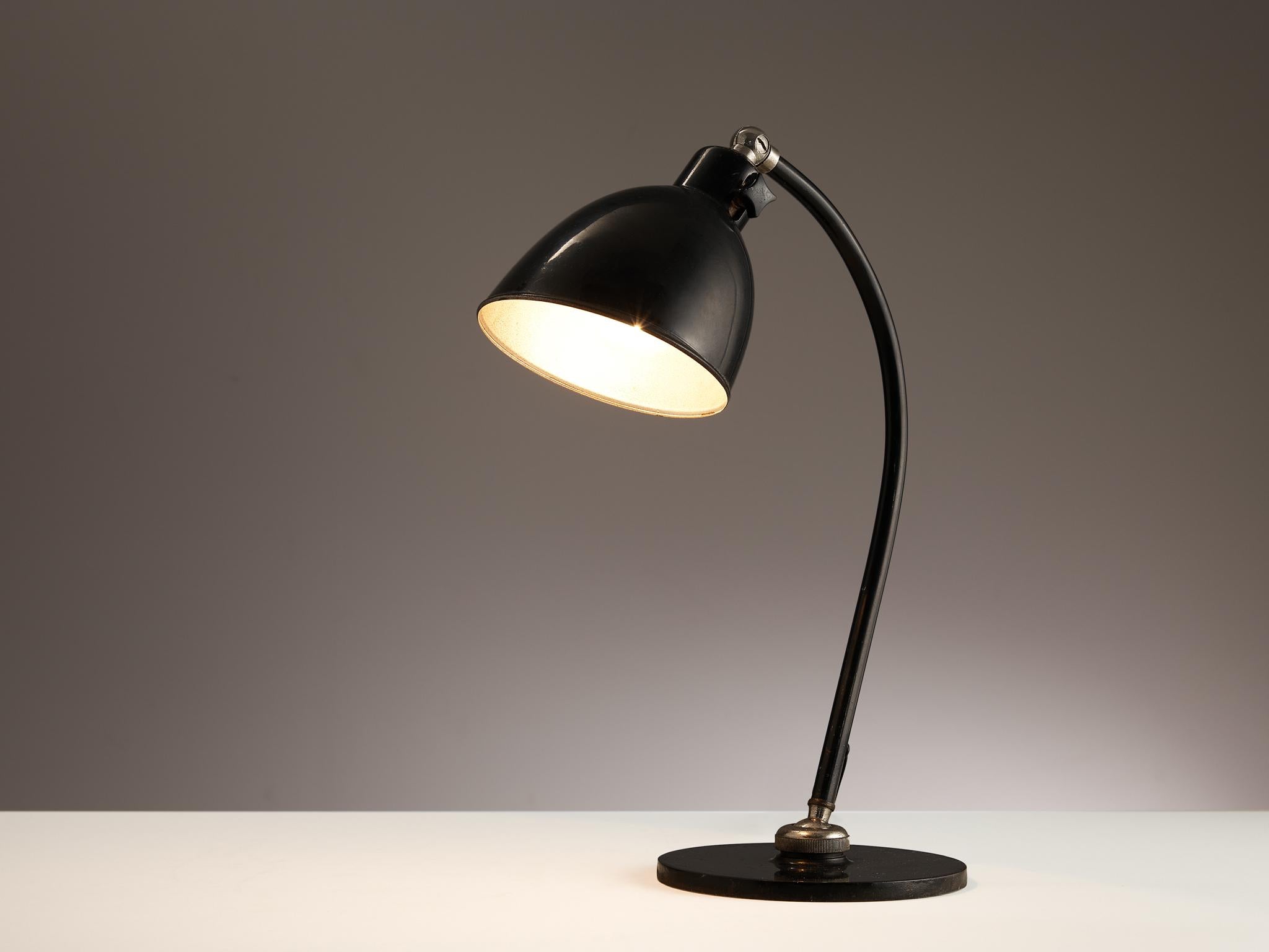 Christian Dell for Kaiser Idell Desk Lights in Black Metal 3