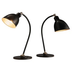 Christian Dell for Kaiser Idell Desk Lights in Black Metal