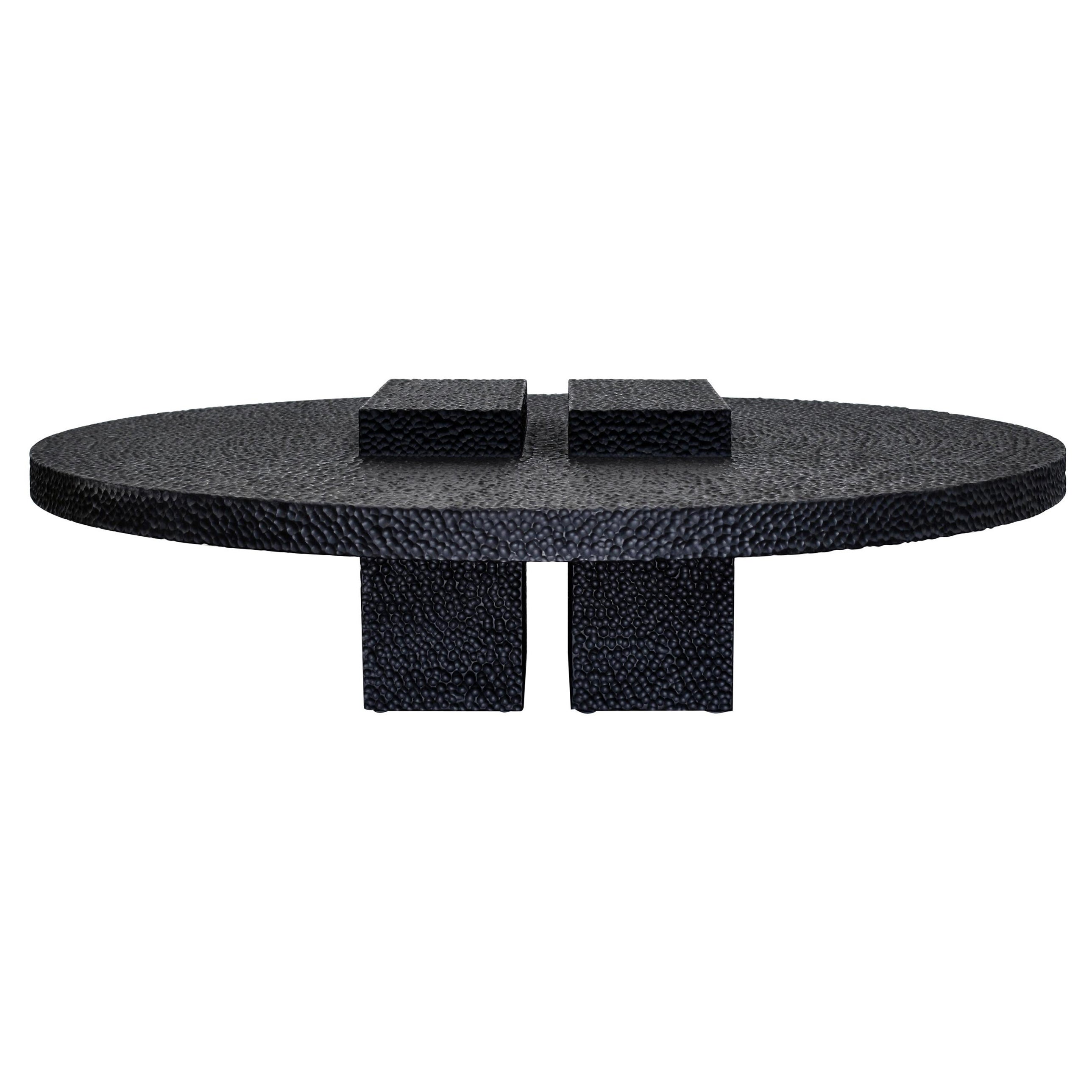 Table basse ronde en érable R3 sculptée par John Eric Byers