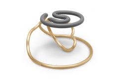 Tabouret/chaise d'appoint R2 tapissée de cuir et d'acier inoxydable Railing