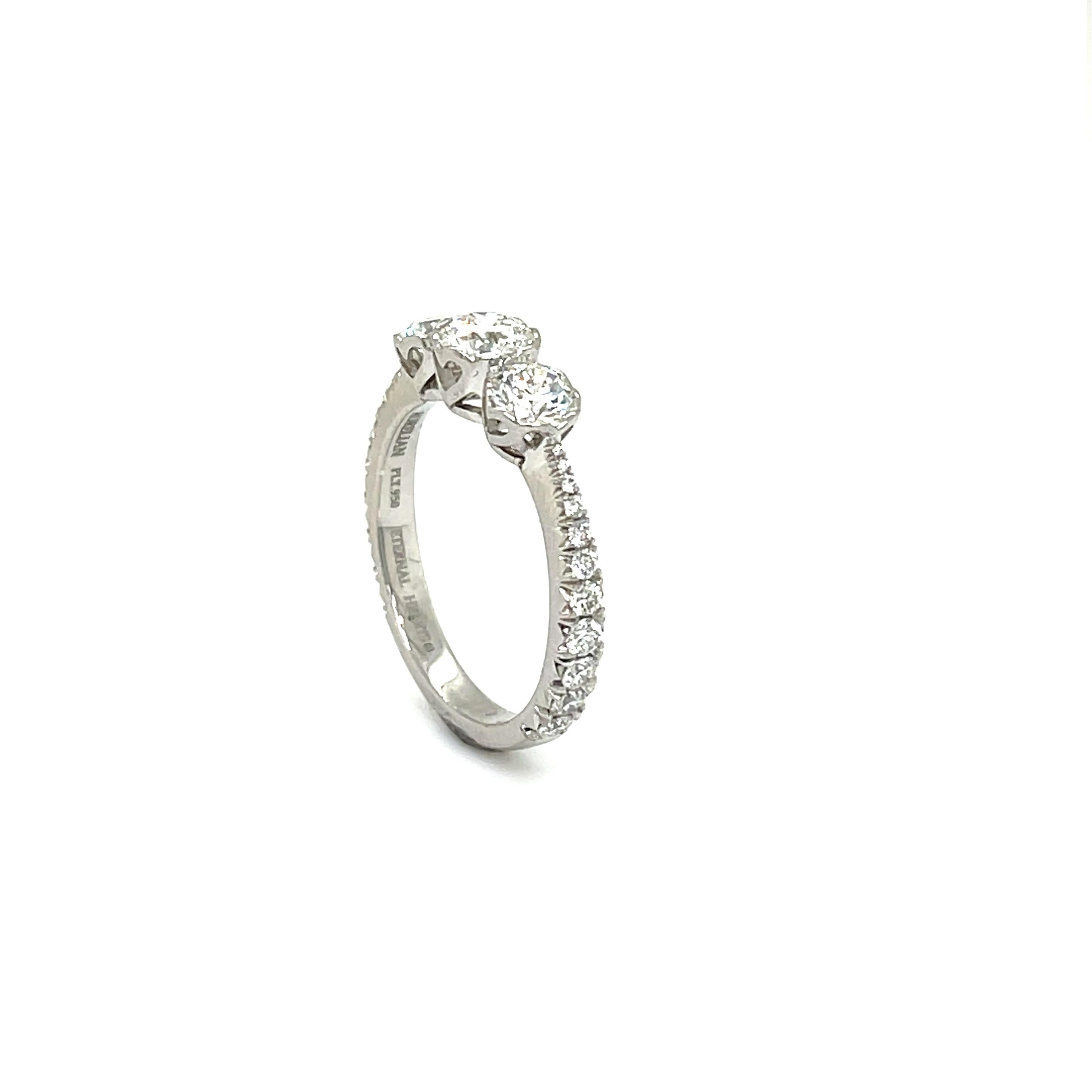 R32-101 - ETERNAL HEARTS Platinum Ring with Diamonds For Sale 1
