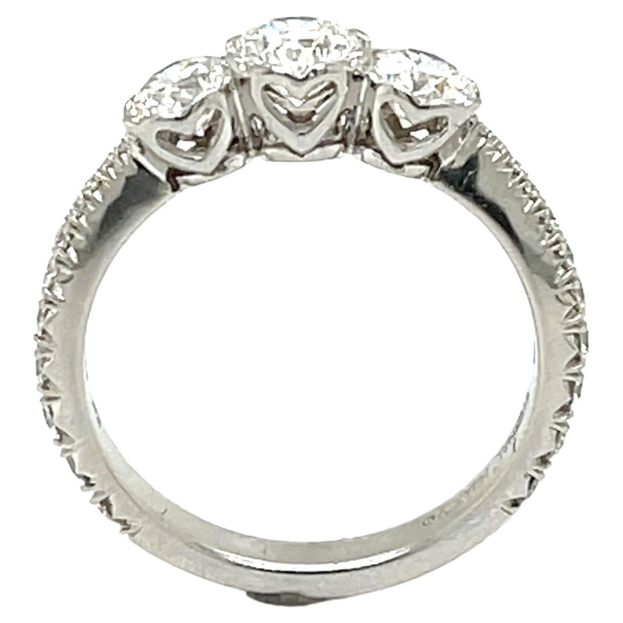 R32-101 - ETERNAL HEARTS Platinum Ring with Diamonds For Sale