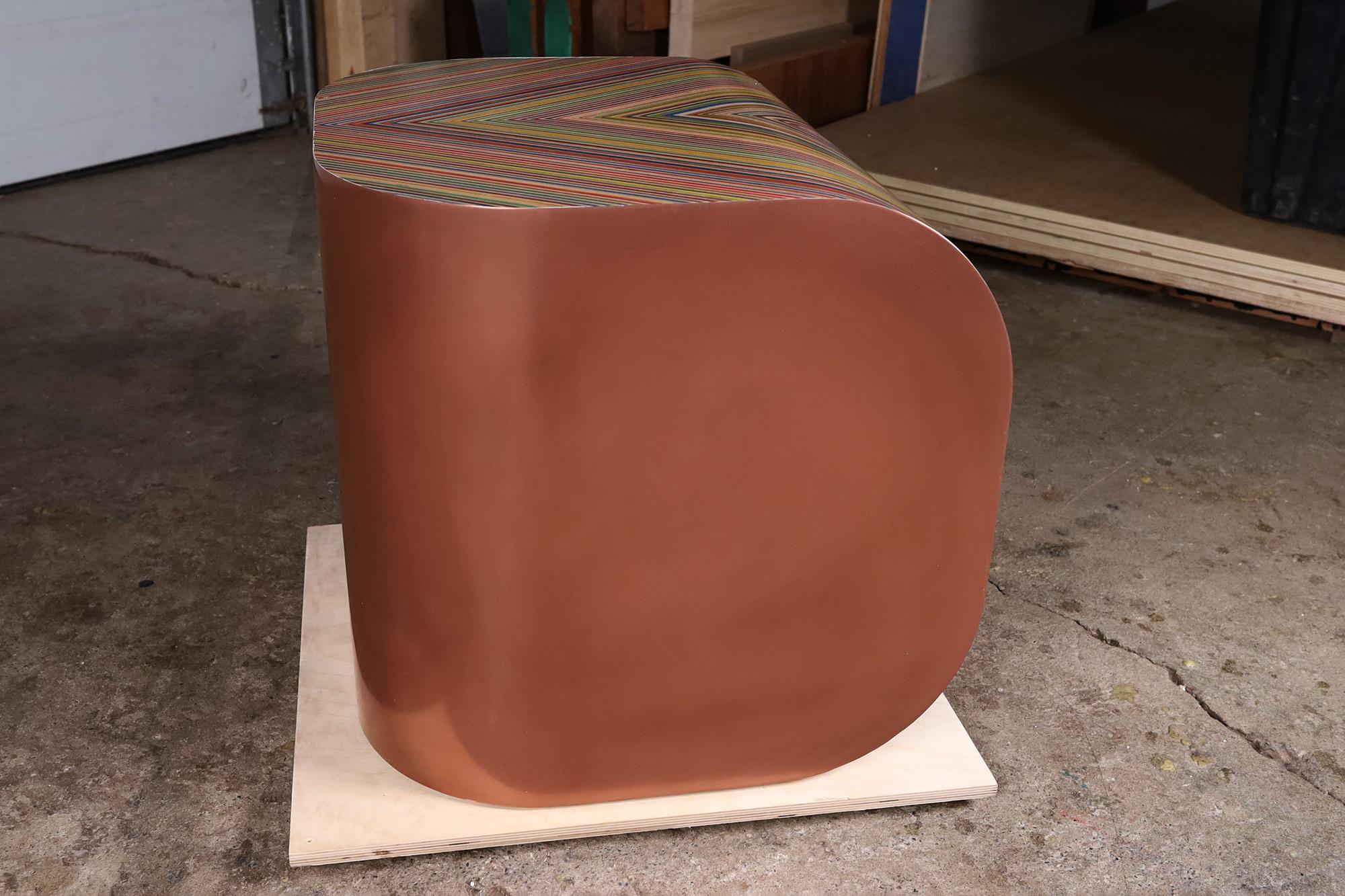 Metalwork 'R5' End Table in Copper For Sale