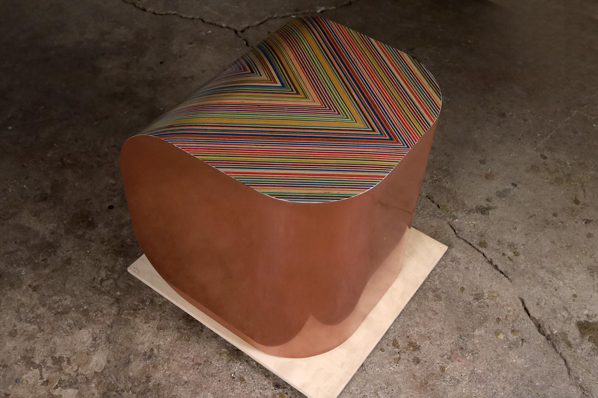 Contemporary 'R5' End Table in Copper For Sale