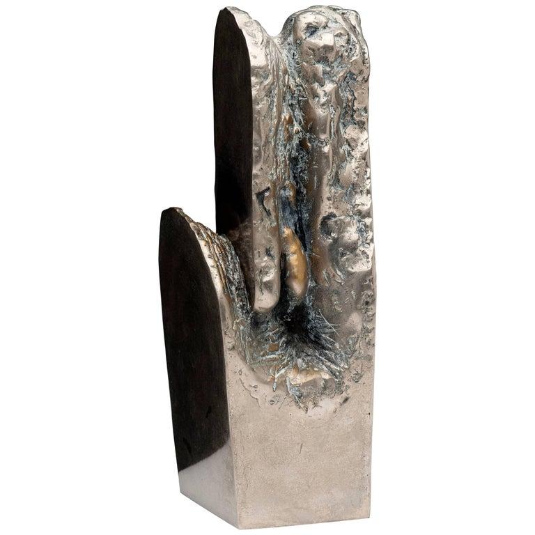 Latin American Raúl Valdivieso Organic Abstract Bronze Metal Sculpture - Gold Abstract Sculpture by Raúl Valdivieso
