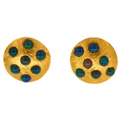 RA Collection Earrings - Gold-Plated Bronze with Opals