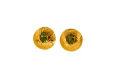 RA Collection Earrings - Gold-Plated Bronze with Peridots
