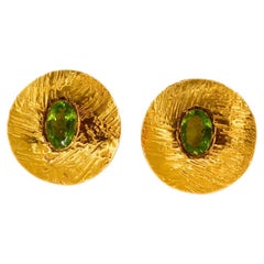 RA Collection Earrings - Gold-Plated Bronze with Peridots