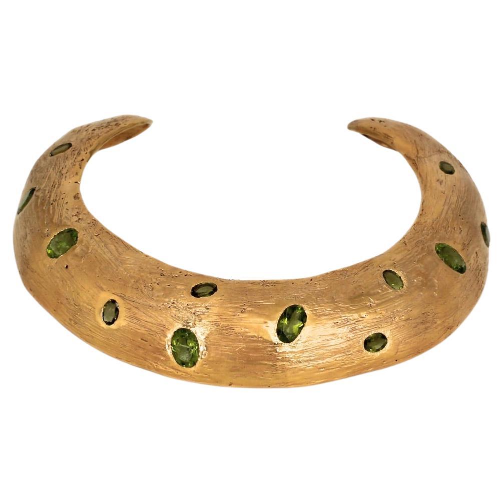 RA Collection Necklace - Gold-Plated Bronze with Peridots