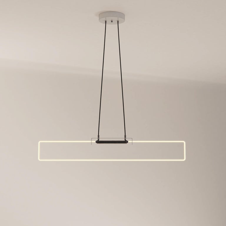 Canadian Ra Suspension Glossy White Cold Cathode Neon Modern Suspension by Studio d'Armes For Sale
