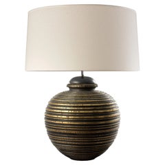 RA. Table Lamp in Aged Brass, Contemporary Art Deco Design Handmade. Shade inclu