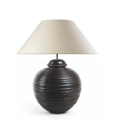 RA. Table Lamp in Graphite, Contemporary Art Deco Design Handmade. Shade include
