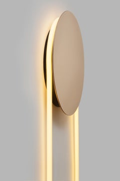 Ra Wall Lamp in Solid Bronze and Hand-Bent Glass Tube