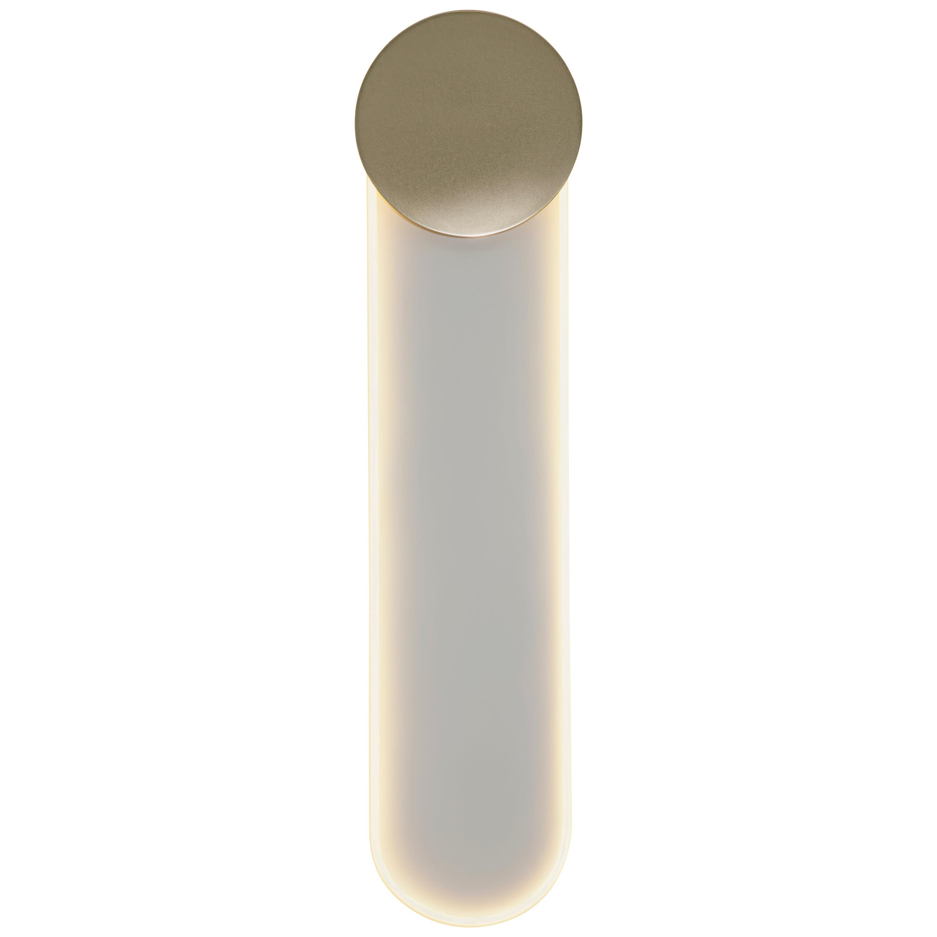 Ra Wall Lamp in Solid Bronze and Hand-Bent Glass Tube For Sale