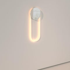 Ra Wall Short Chrome Hand Bent Neon Wall Sconce Lighting by Studio d'Armes