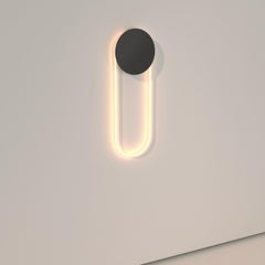 Ra Wall Short Sandy Black Hand Bent Neon Wall Sconce Lighting by Studio d'Armes