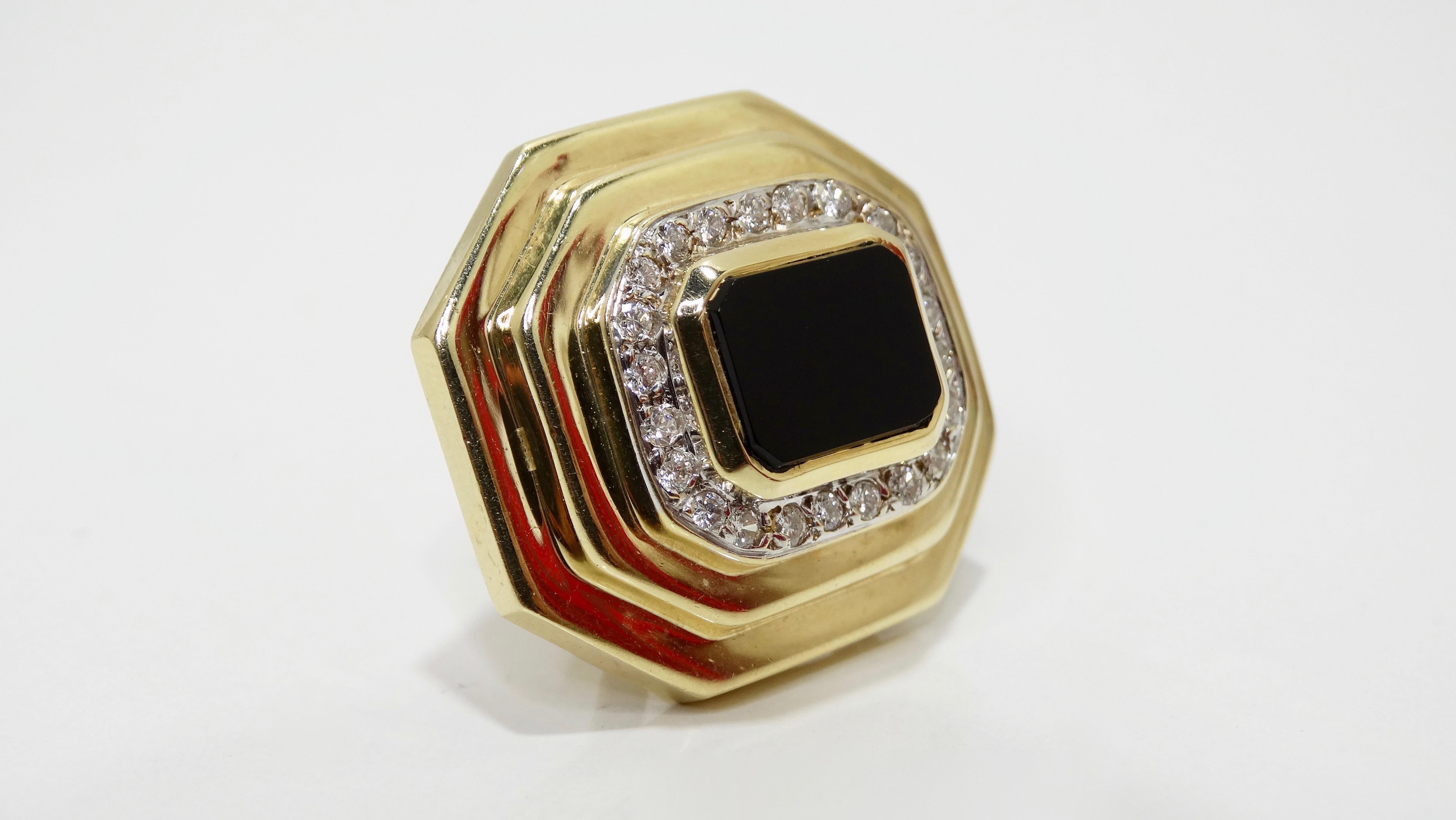 Emerald Cut Onyx Pendant Raafty 14k Gold 