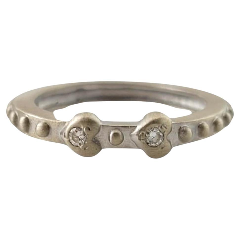 RAAFTY 18K Yellow Gold Sand Blast Finish Diamond Heart Ring Size 6 #17712 For Sale