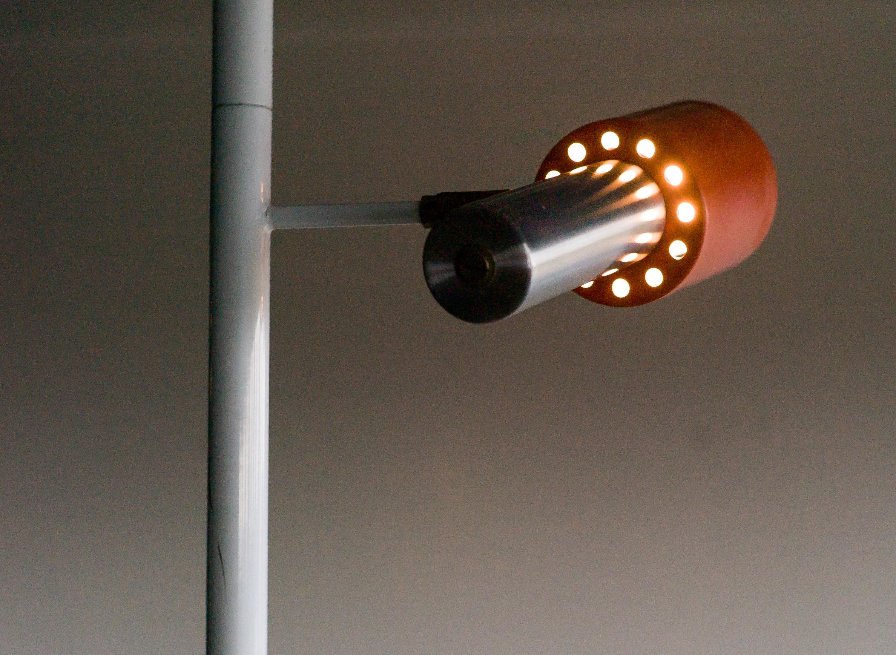 Mid-Century Modern RAAK Adjustable Pole Lamp with Three Adjustable Light Fixtures