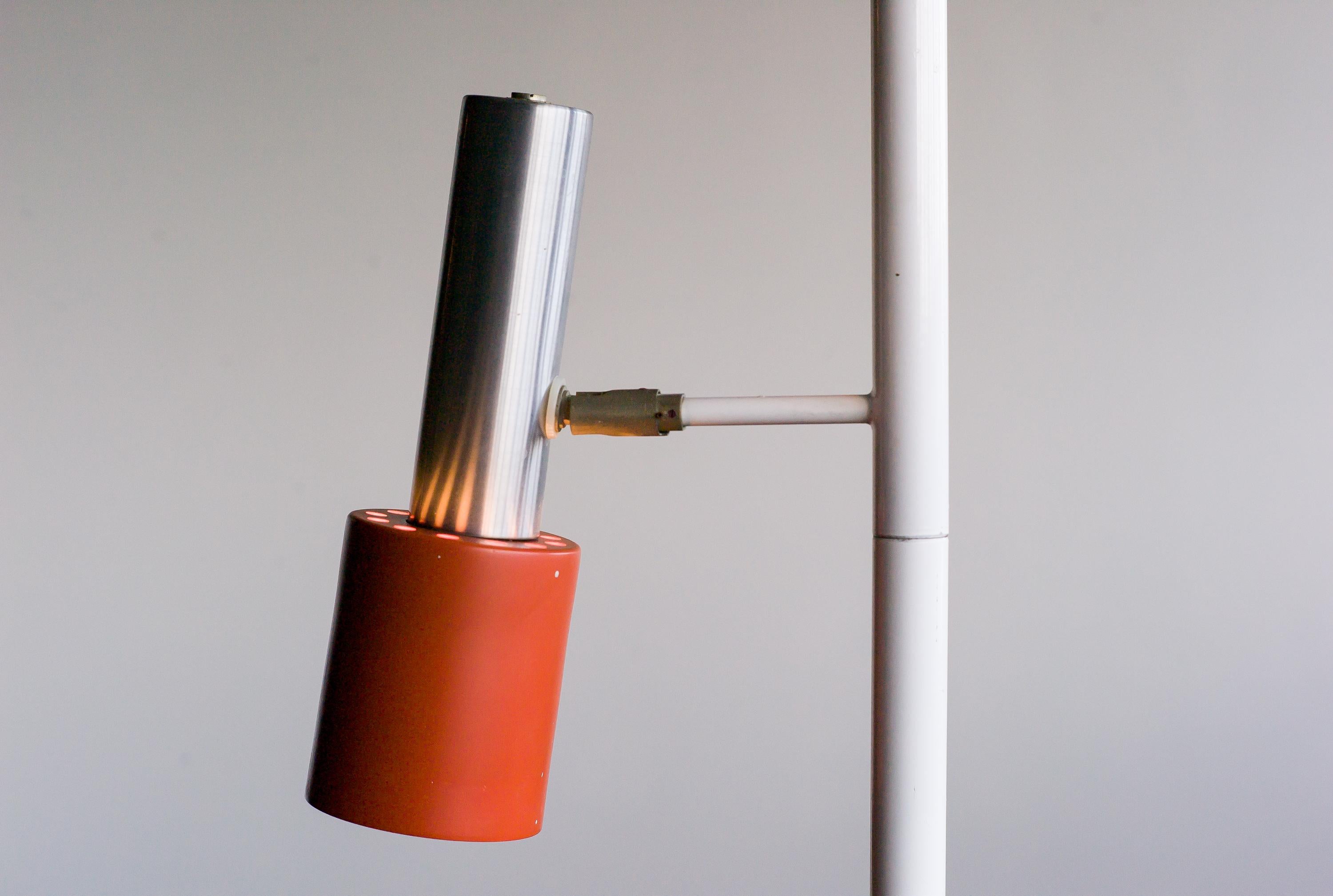 Dutch RAAK Adjustable Pole Lamp with Three Adjustable Light Fixtures