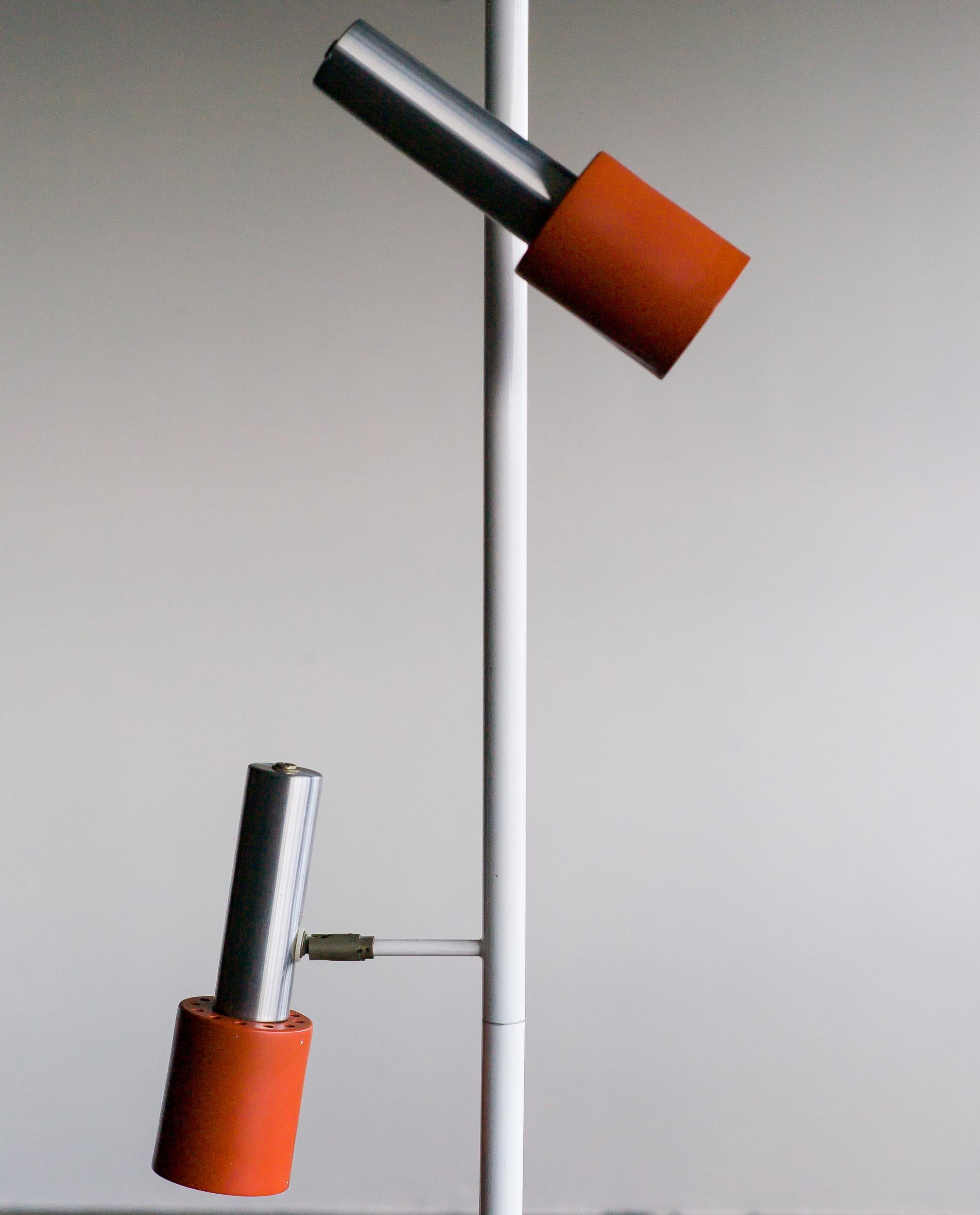 RAAK Adjustable Pole Lamp with Three Adjustable Light Fixtures In Good Condition In Dronten, NL