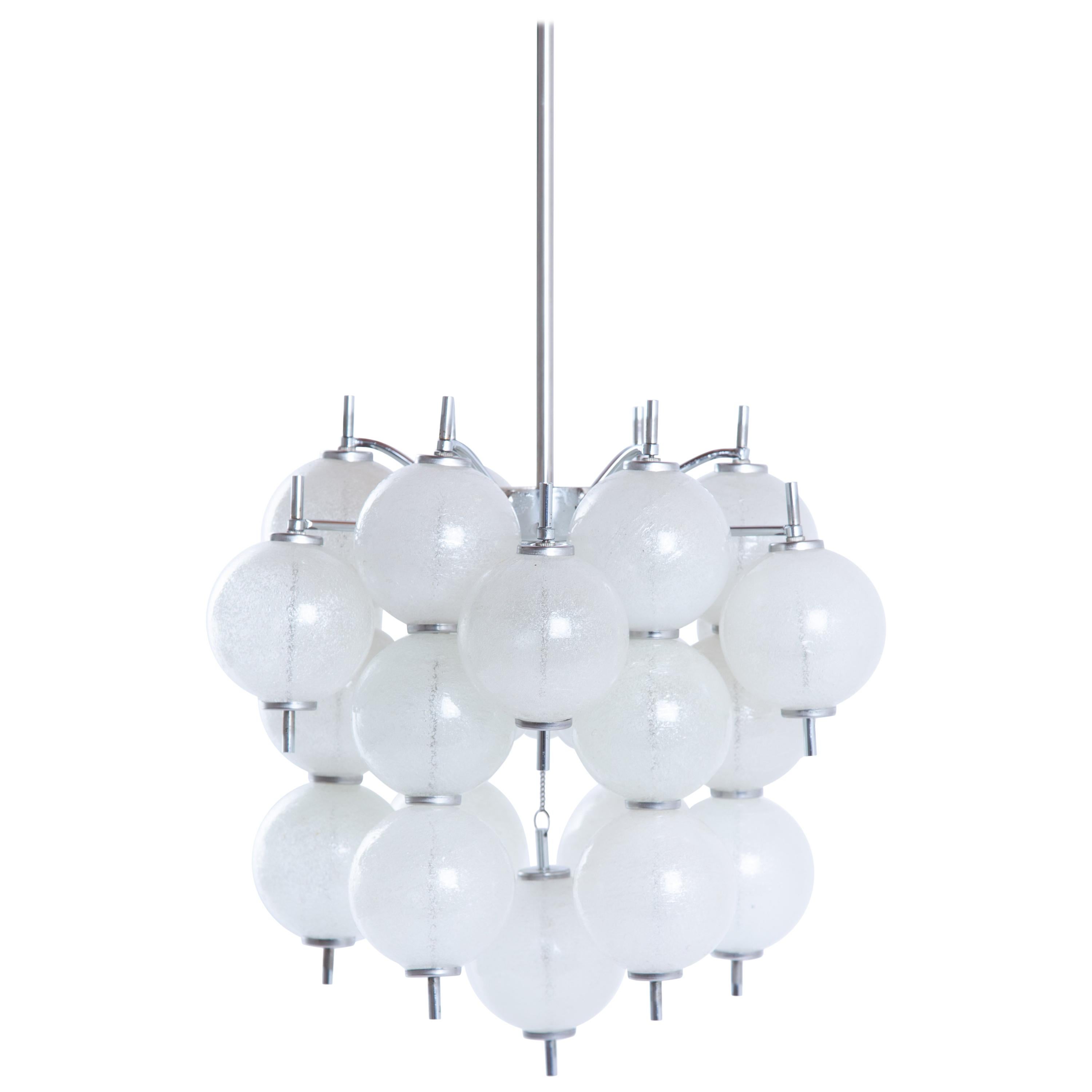 RAAK hanging lamp with 25 glass balls. Three bulbs in the middle of the lamp. Inclusive a nice ceiling cap. The balls are of 