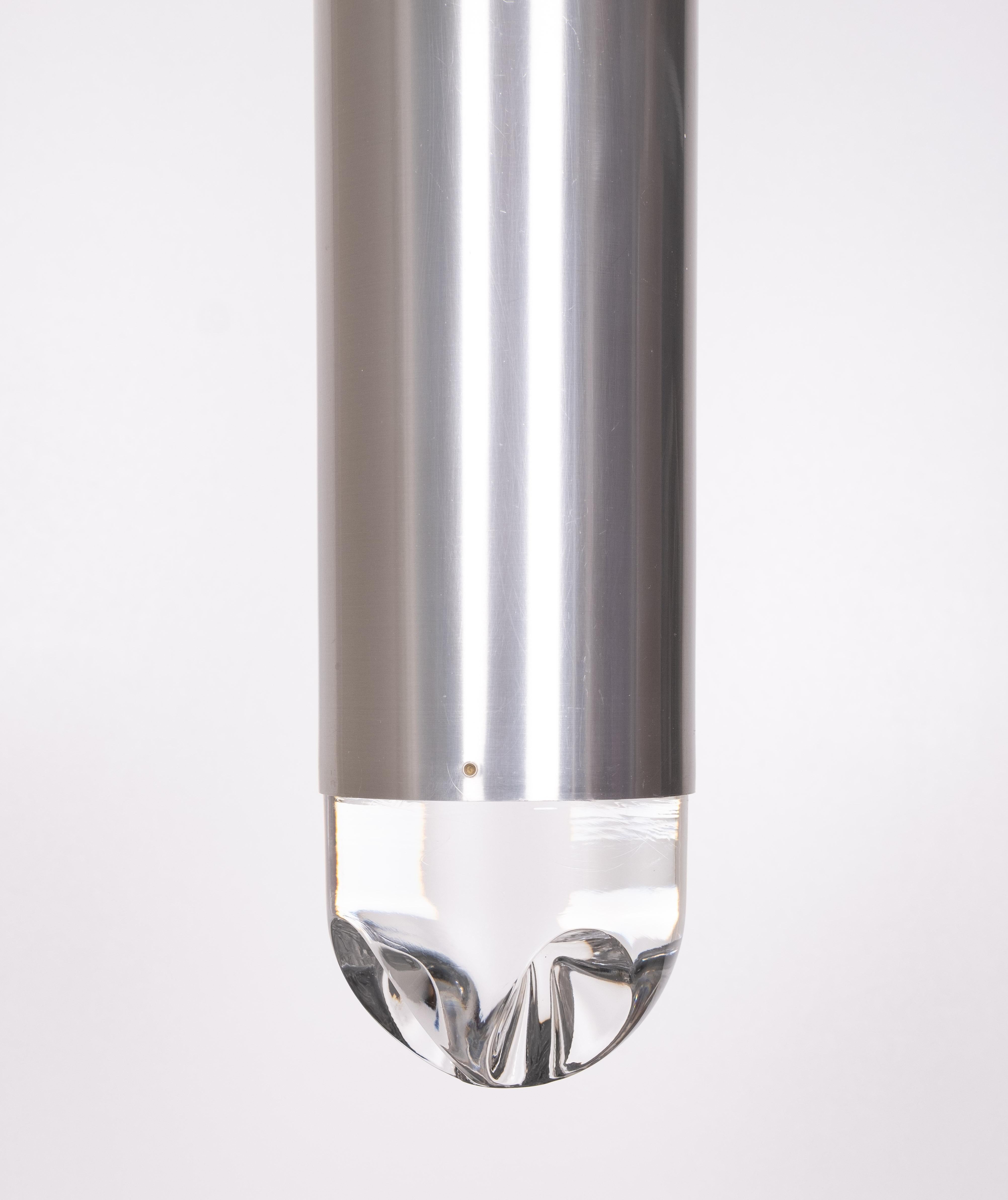 Aluminum Raak Amsterdam Bullet lamp 1960s Holland  For Sale