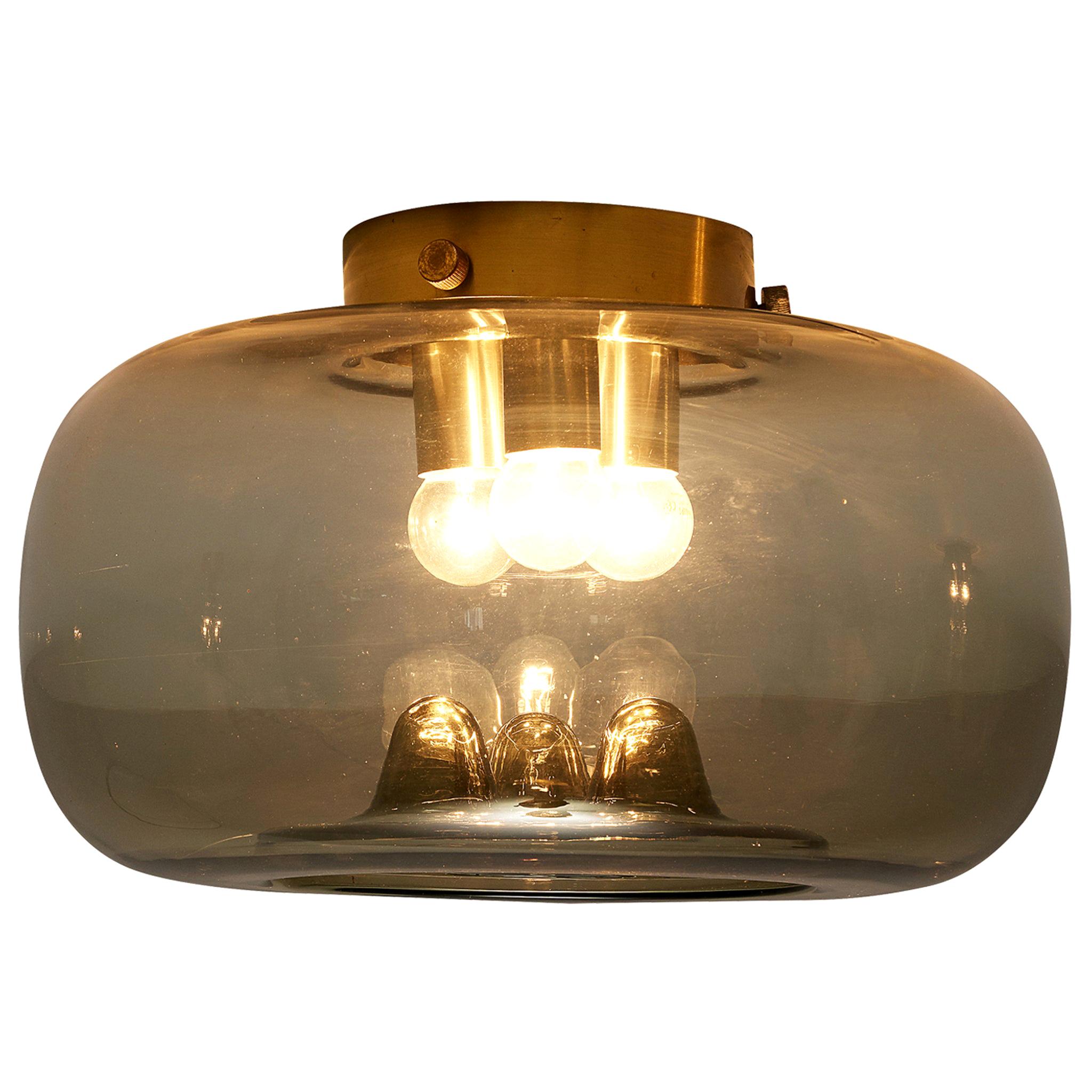 RAAK Amsterdam Ceiling Light in Smoked Glass and Brass