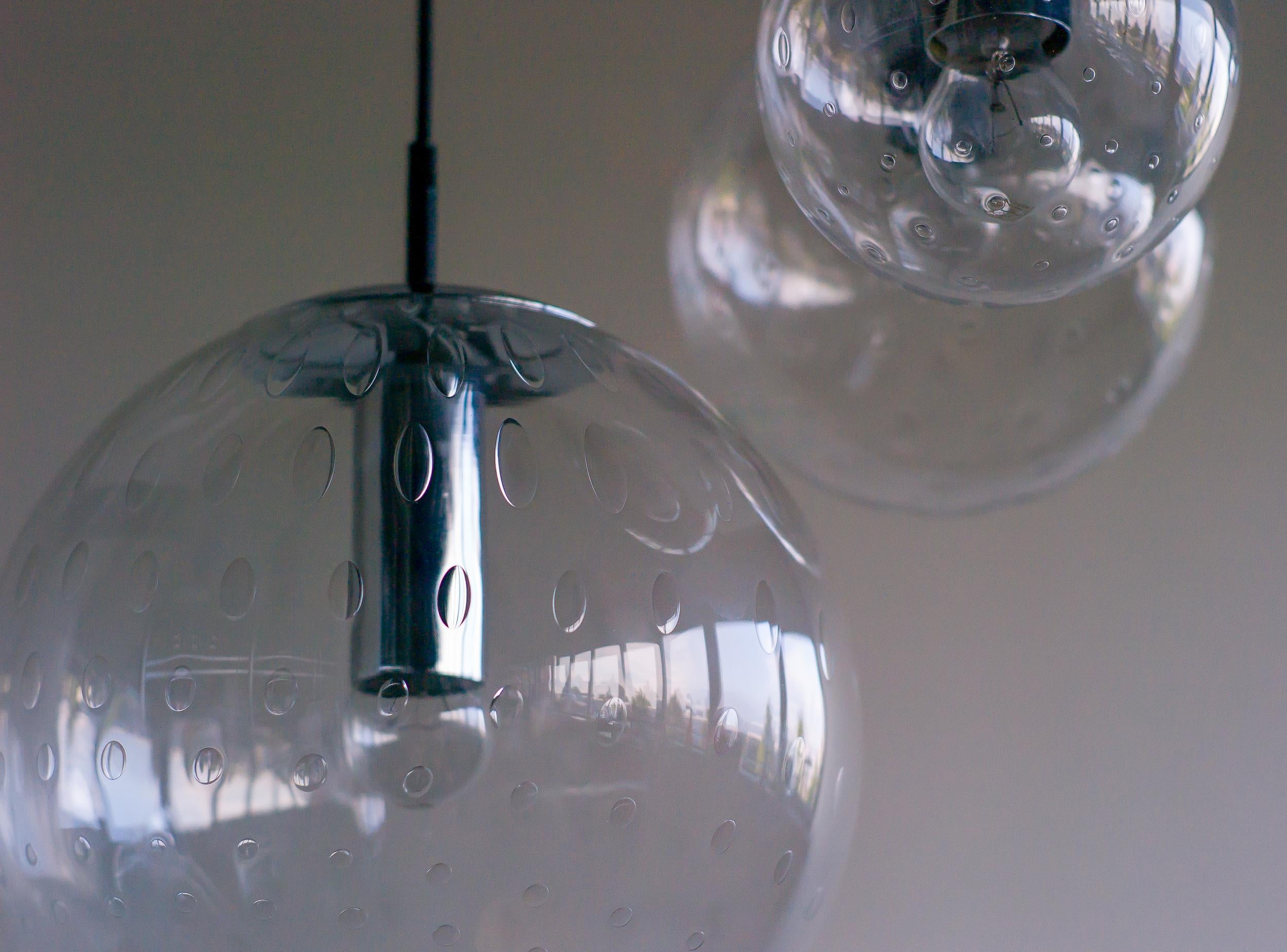 Metal RAAK Amsterdam Chandelier with Three “Bubbles” Pendants — Mid-Century Design For Sale