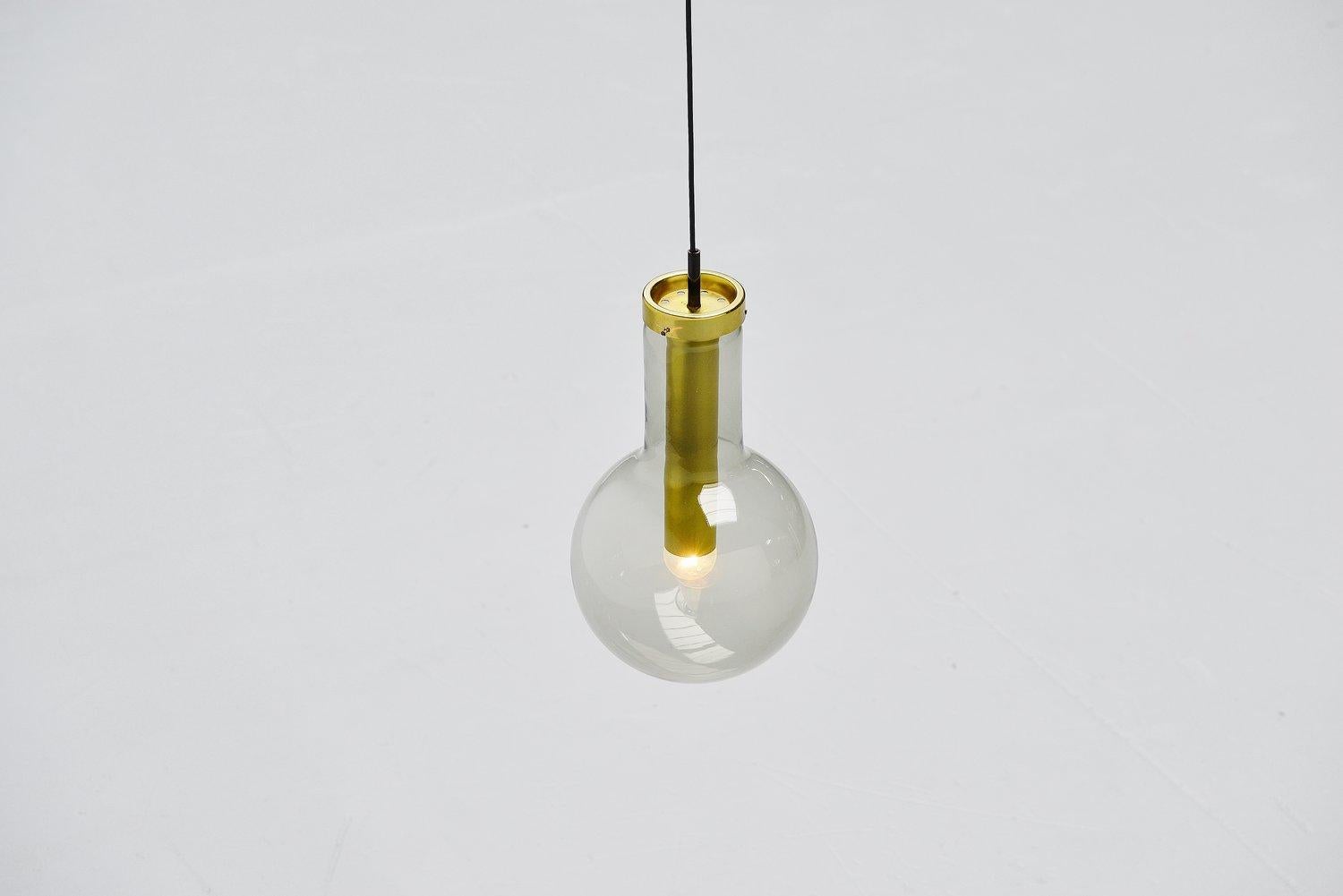 Brass RAAK Amsterdam Maxi Globe Xl Pendant Lamps, The Netherlands 1965 For Sale